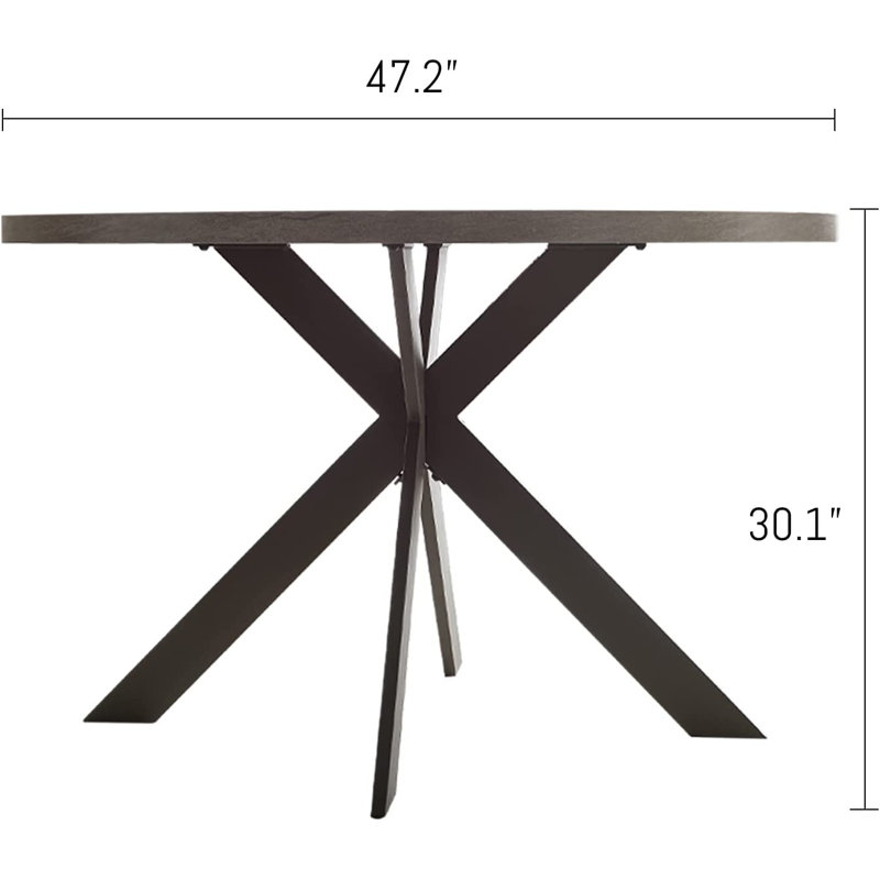 Oliver Garrell 47" Round Dining Table, Mid Century Modern Round